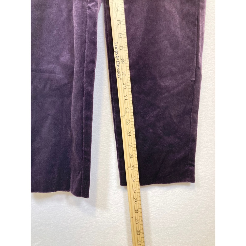 Liz Claiborne Corduroy Pants Women Size 10 Plum High Waisted Straight Leg Casual - Picture 7 of 9